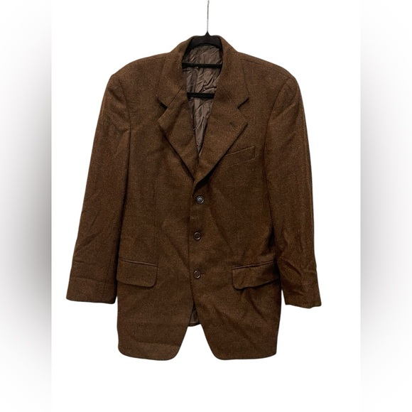 vintage Valentino/Saks Fifth Avenue men's sport coat brown wool tweed. 40B